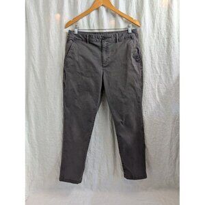 Eddie Bauer women's size 10 gray chino pants flat front casual ankle work H1